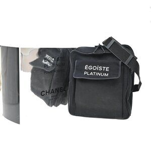 CHANEL Platinum Egoiste Noverty 2way Travel Shoulder Bag Canvas Black 07KP376